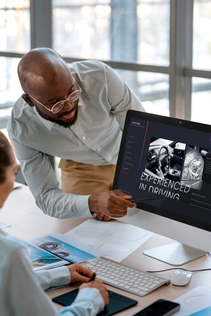 page d accueil vue sur l ecran de l ordinateur